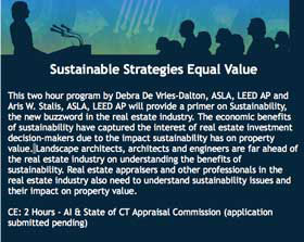 Sustainable Strategies lecture announcement for the Appraisal Institure